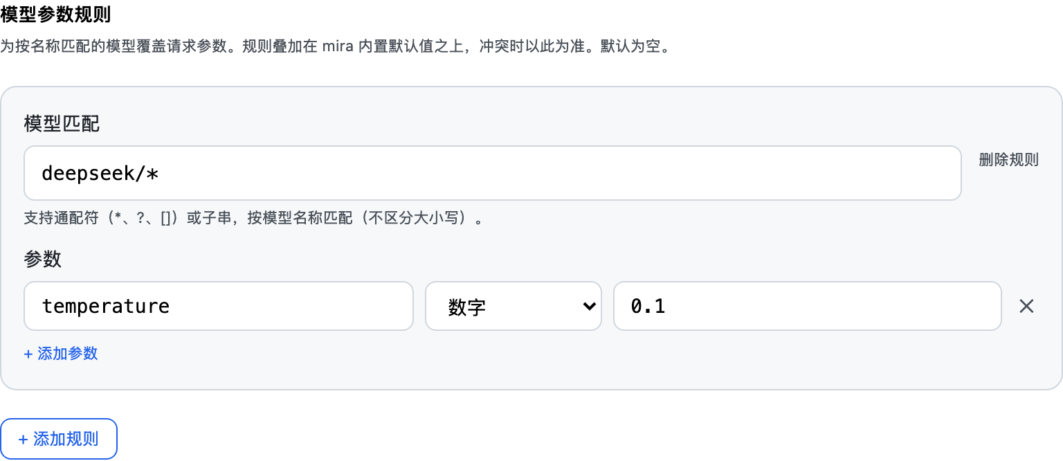 按模型匹配的请求参数规则